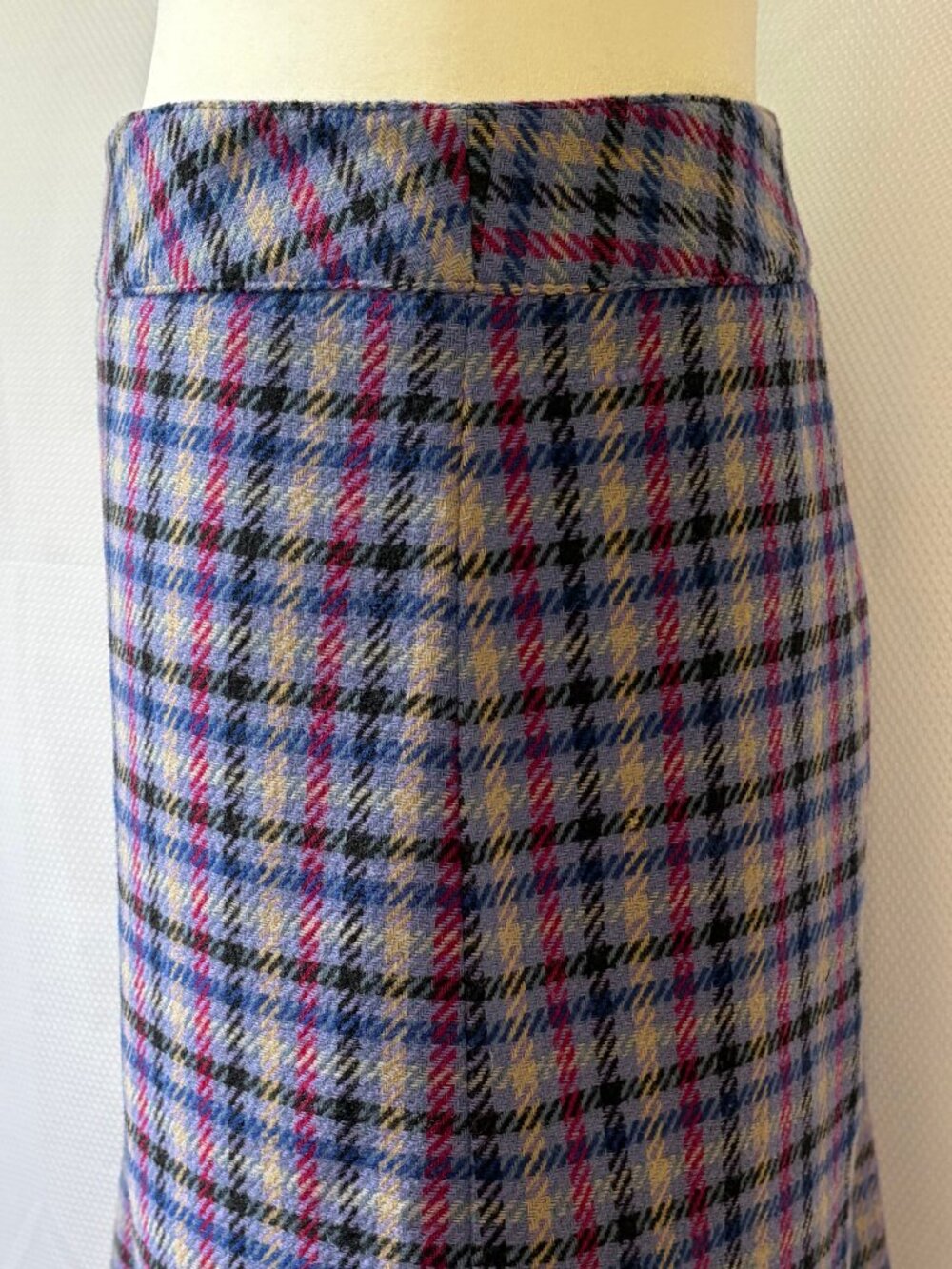 Talbots Purple & Gray Plaid Wool-Blend Skirt - Picture 3 of 13